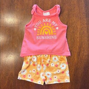 12 Month Girl, Summer Tank and Short Set, Sunshine